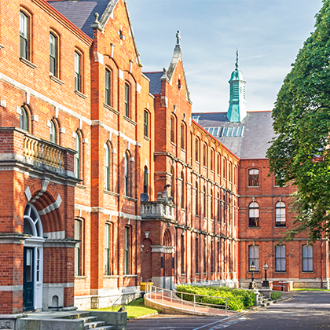 UCD Michael Smurfit Graduate Business School exterior of building on campus.